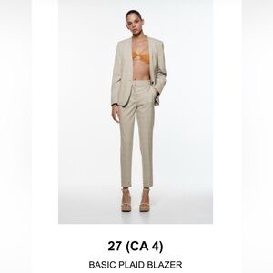 Zara Grey Plaid Blazer